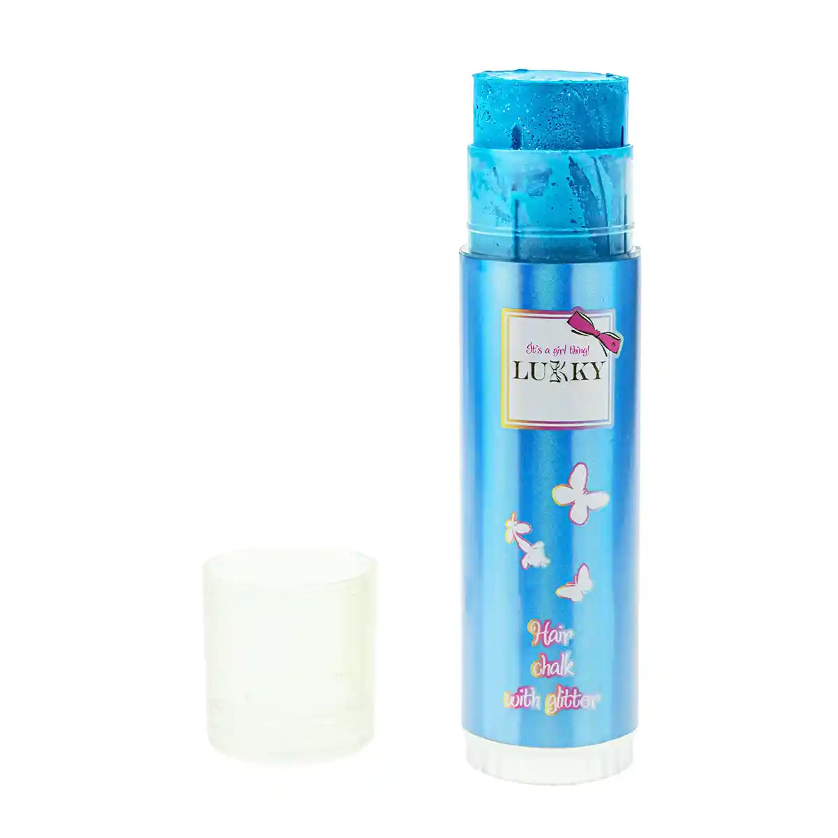 Lukky Hair Chalk w/ Glitter Black Currant Flavor Blue 10 G