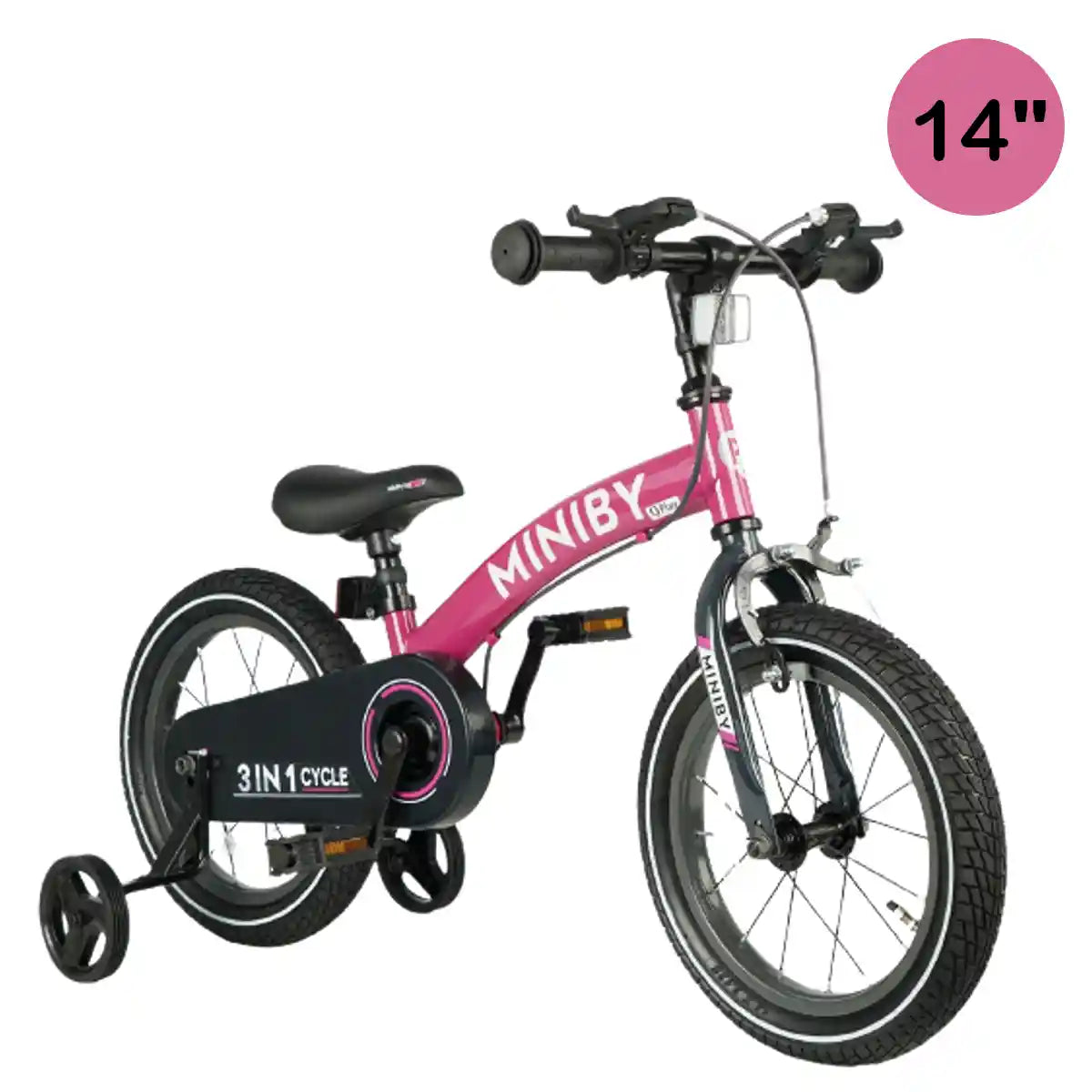QPLAY MINIBY 3in1 bicycle (14inch) Rose - Kiddy Zone