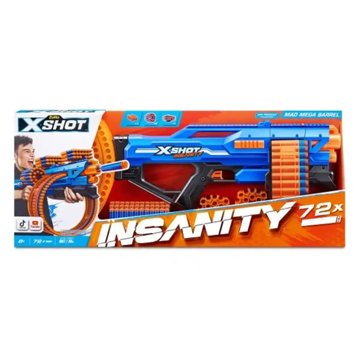 X-Shot Insanity-Mad Mega Barrel, Open Box
