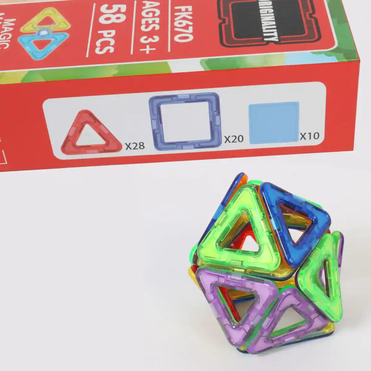 Magnetic Building Blocks 58pcs 3yrs+