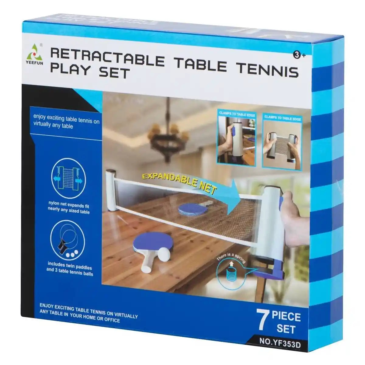 Retractable Table Tennis Play Set 3yrs+