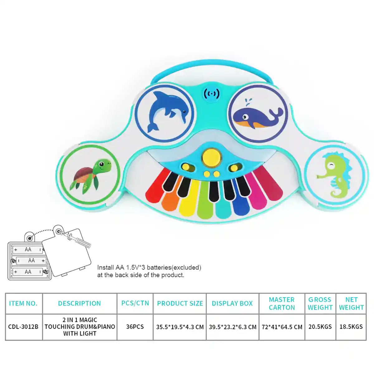 2 IN 1 TOUCHING PIANO CDL-3012B 12M+