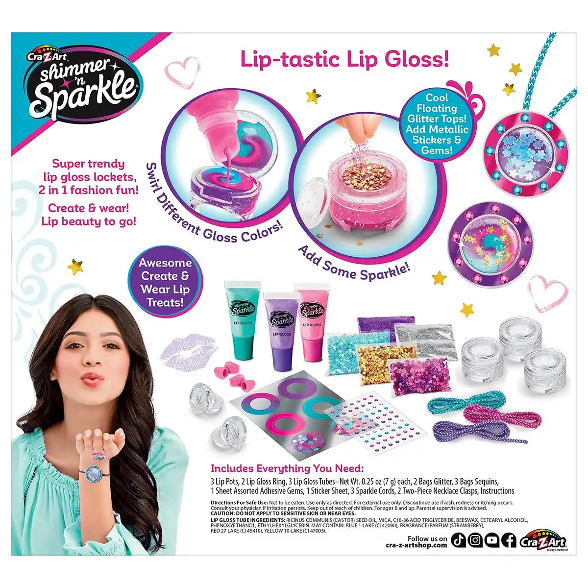 Shimmer n Sparkle Glitter & Gem Lip Gloss Locket