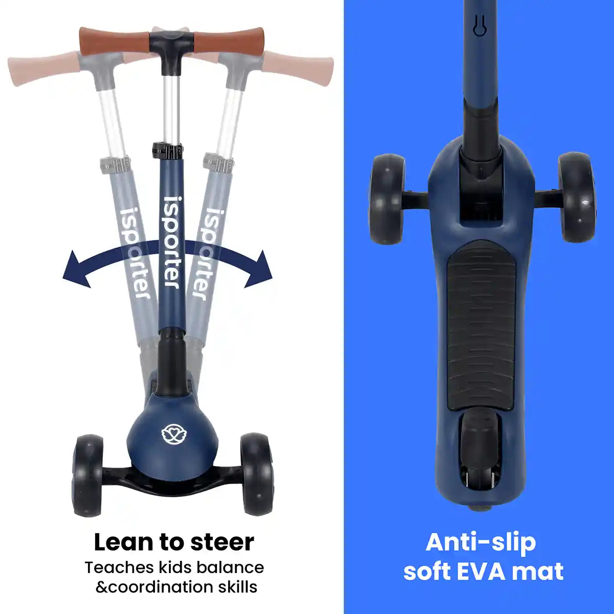 iSporter Pro Scooter With Basket M6 Blue - Kiddy Zone