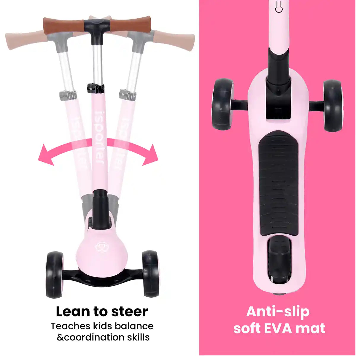 iSporter Pro Scooter With Basket M6 Pink