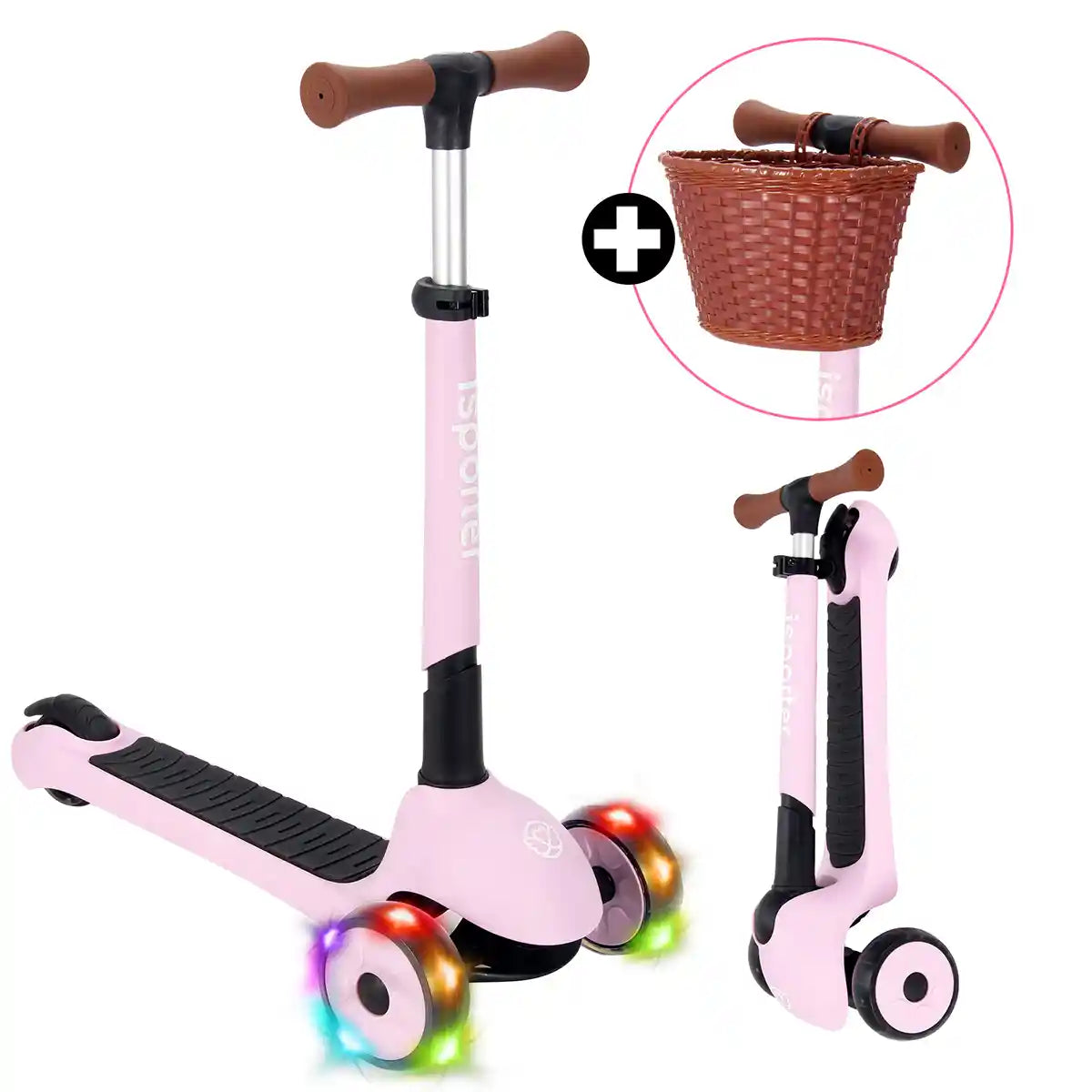 iSporter Pro Scooter With Basket M6 Pink
