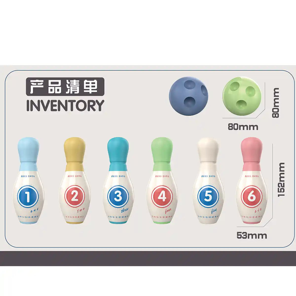 Baby Toddler Plastic Bowling Set (6 Bowling Pin+2 Balls)