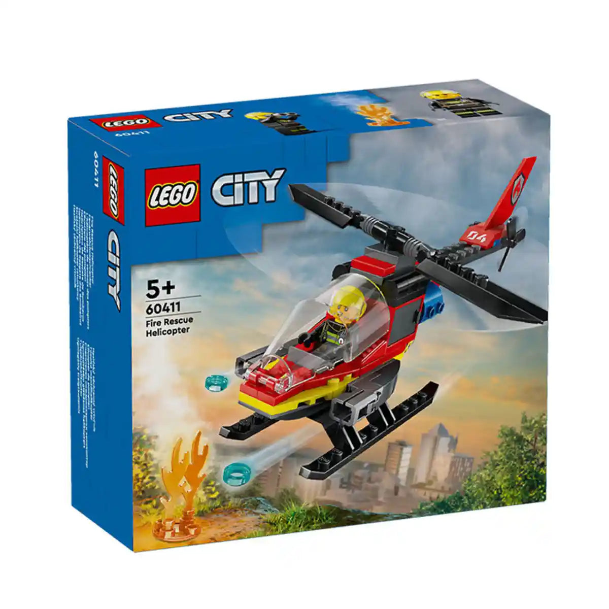 LEGO City Fire Rescue Helicopter Building Set 60411 - Kiddy Zone