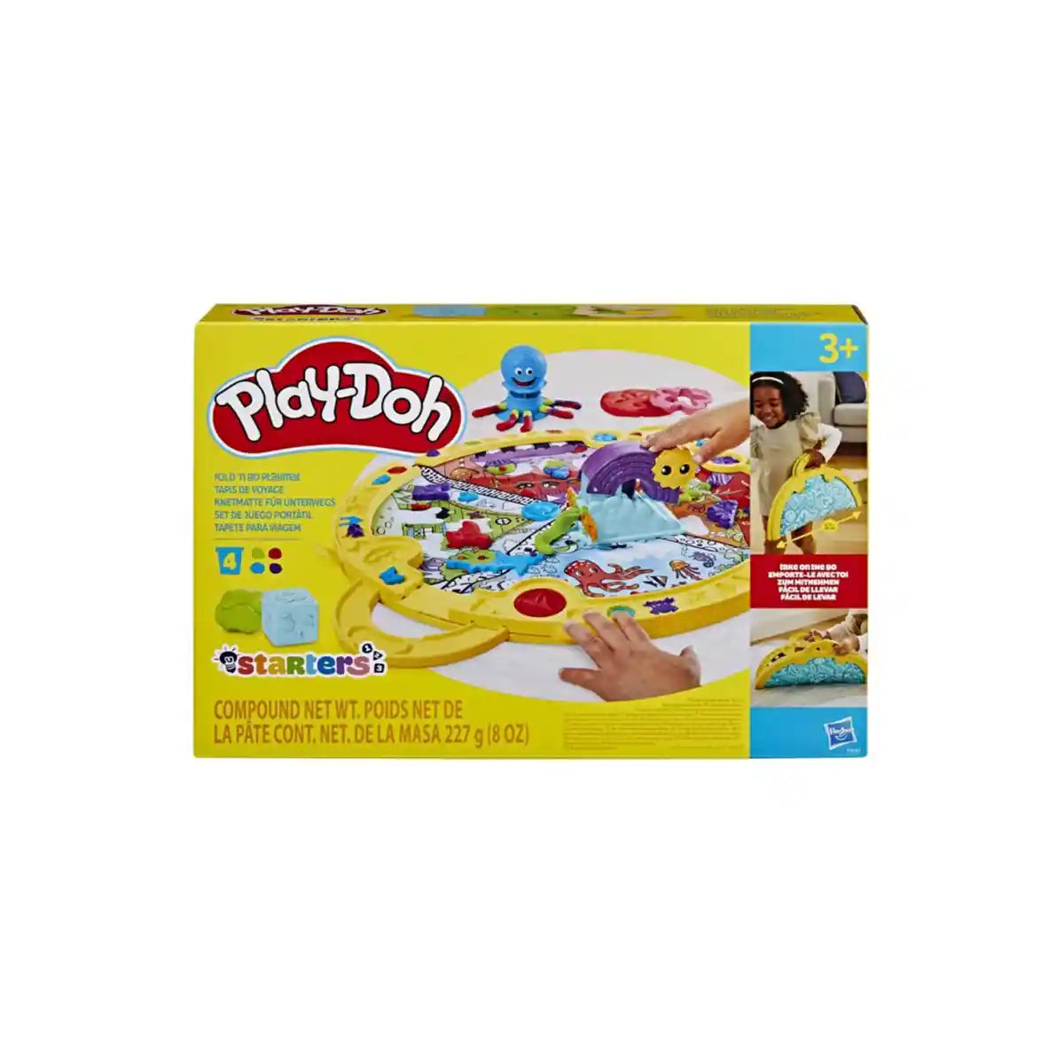 Playdoh Fold Go Playmat Starter Set with 19 Accessories, Preschool Toys for 3 Year Old Girls Boys Up, Kids Arts Crafts