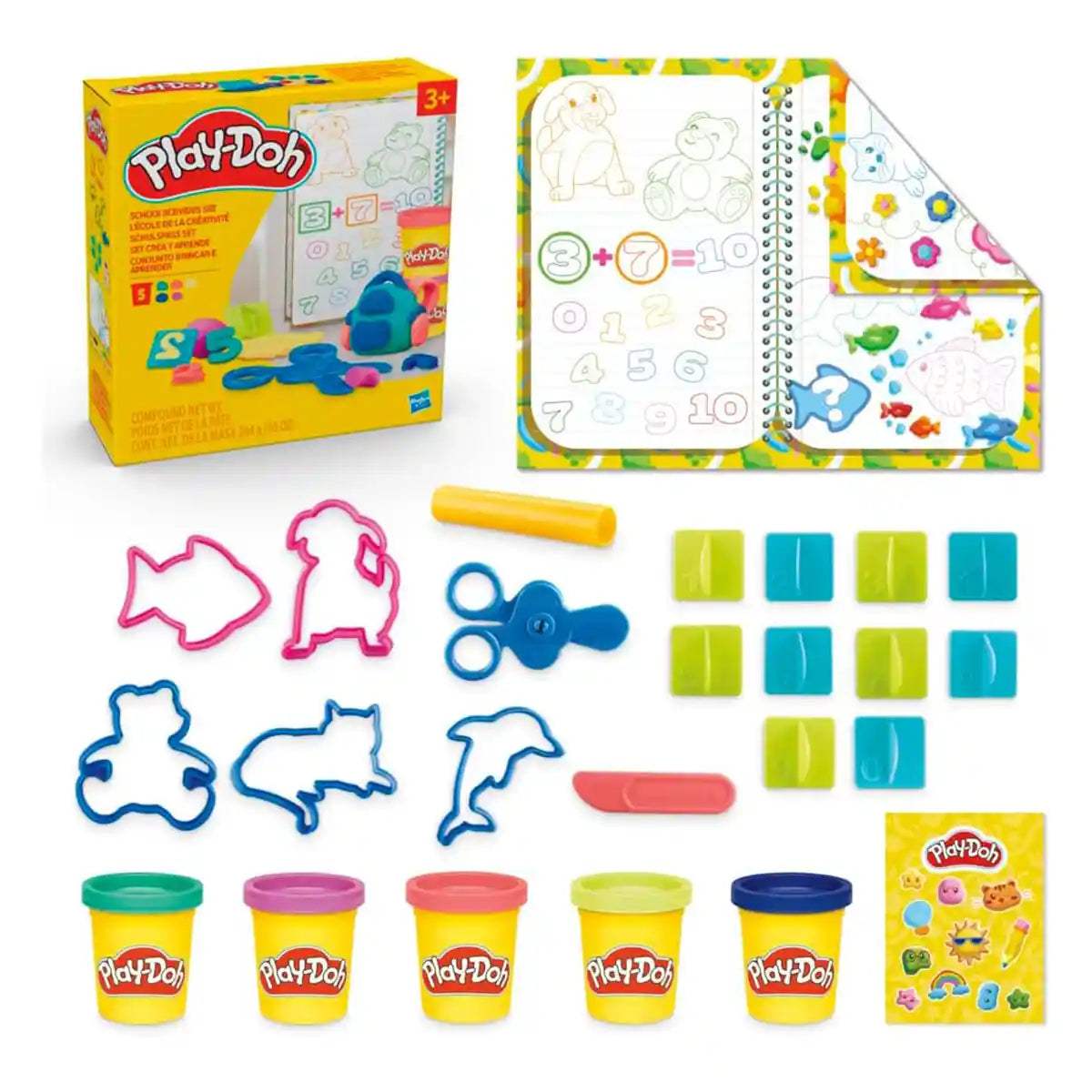 Playdoh School Activities Set, Preschool Toys for Kids 3+, Back to School Classroom Gifts