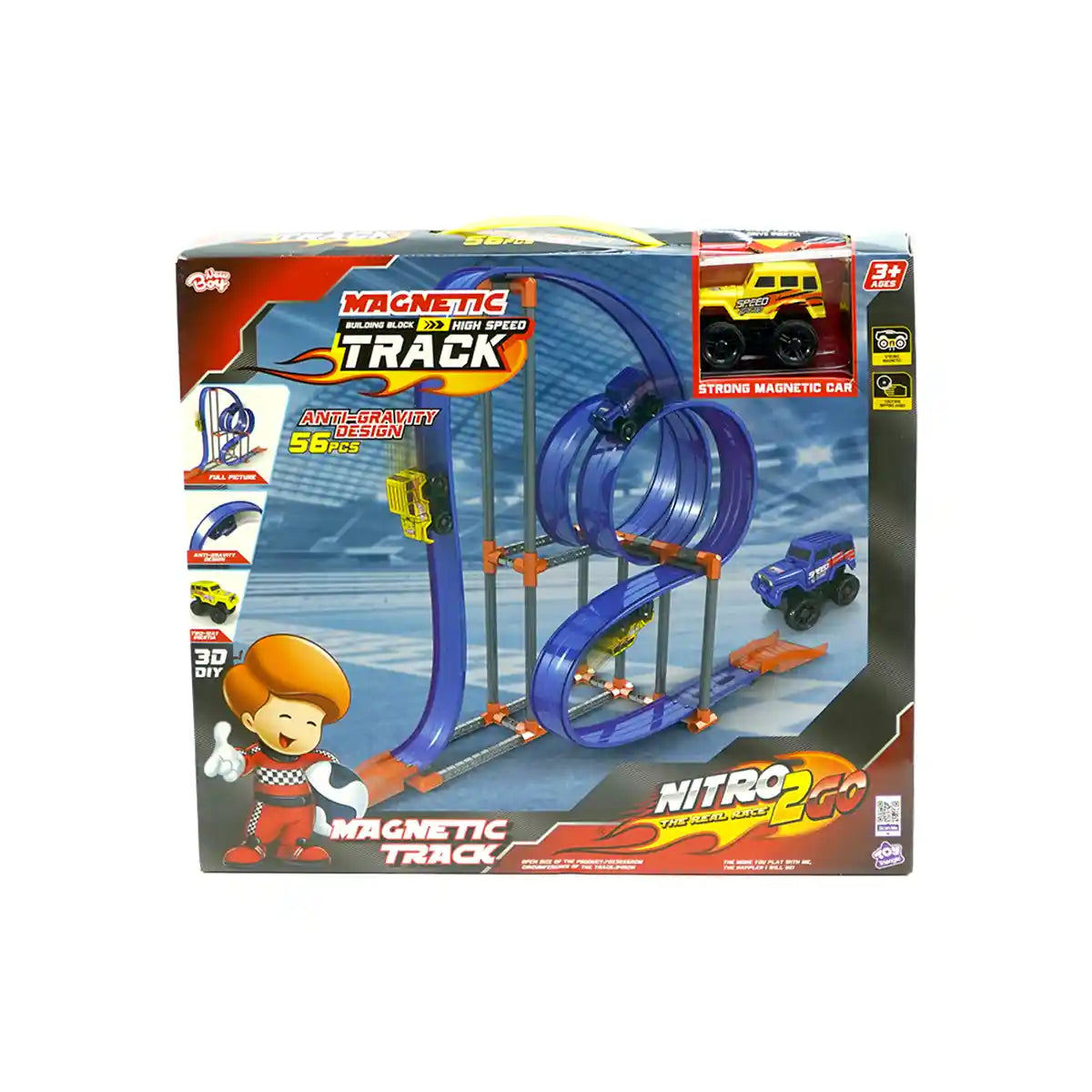 Nitro2Go Magnetic Track (56pcs) 3yrs+ - Kiddy Zone