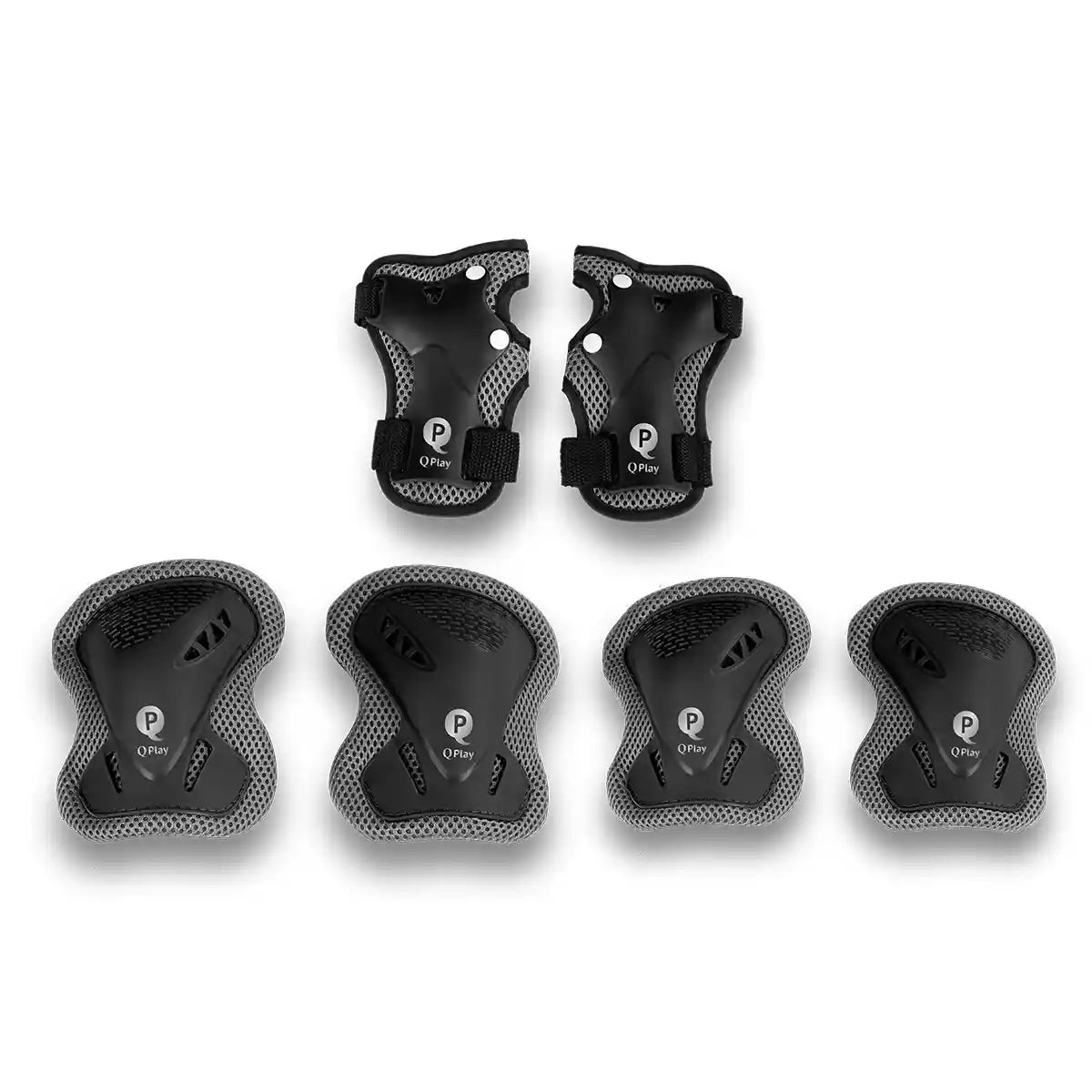 QPLAY SAFETY PADS (S) BLACK 3-5yrs - Kiddy Zone