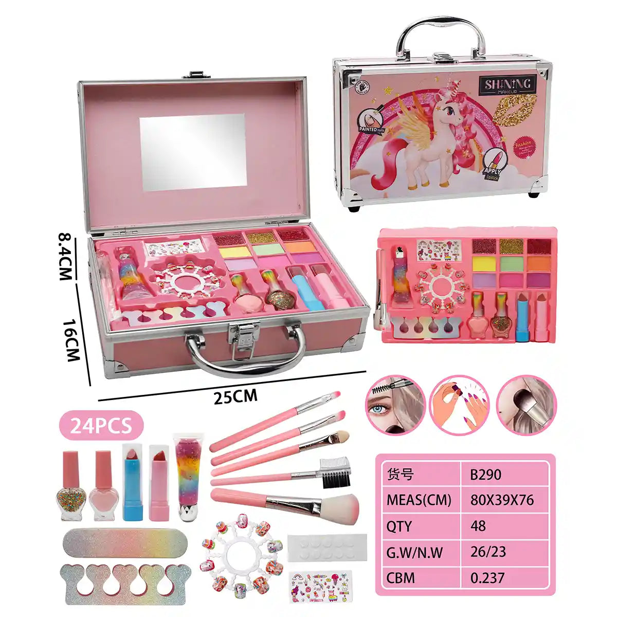 Handheld Iron Box Unicorn Makeup Bag 3yrs+