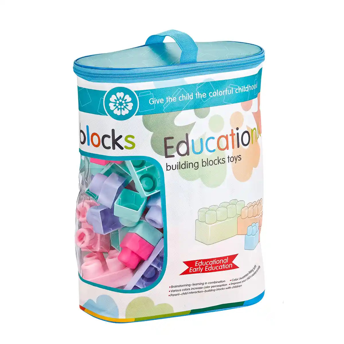 Educational Soft Building Blocks Toys (96pcs) Pink 18m+