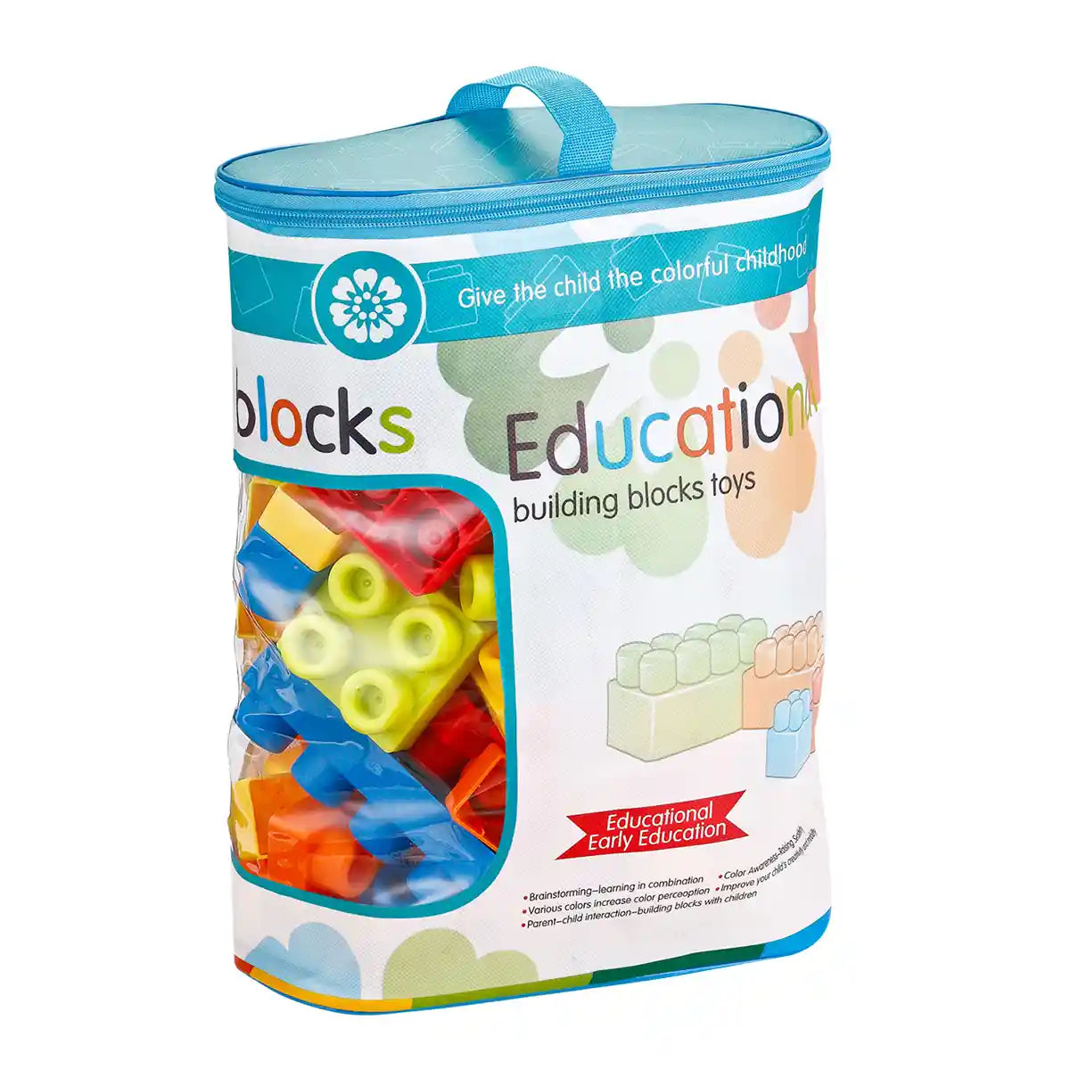 Educational Soft Building Blocks Toys (96pcs) Blue 18m+