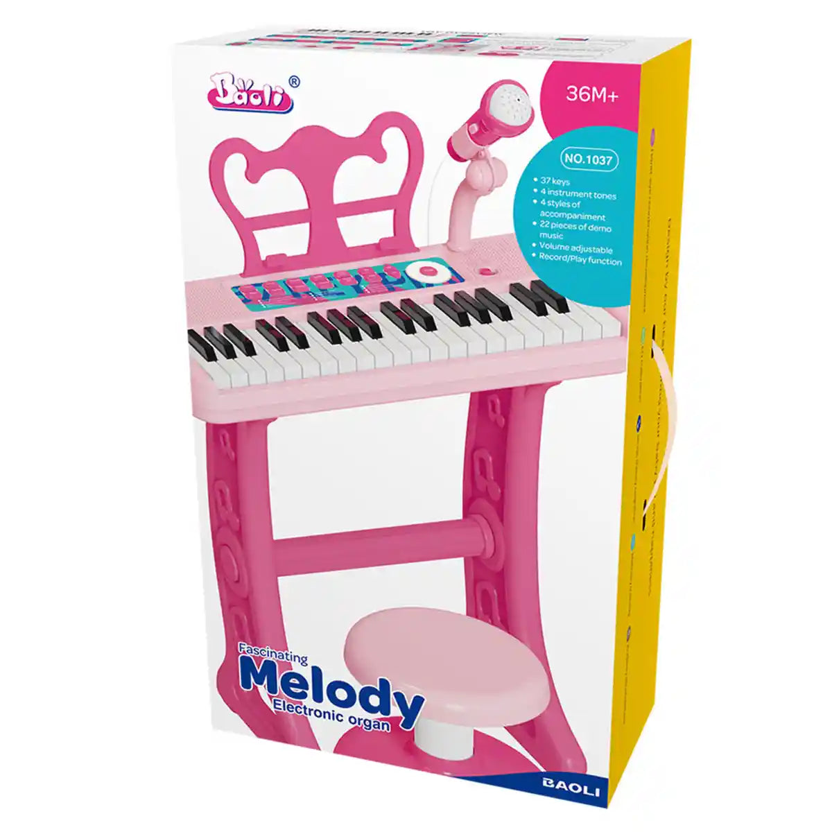 Baoli Electronic Organ (Pink/Black Monochrome) 3yrs+
