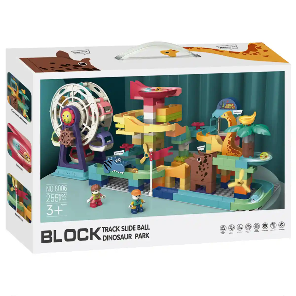 Dinosaur Ferris Wheel Building Block Ball Slide (255pcs) 3yrs+