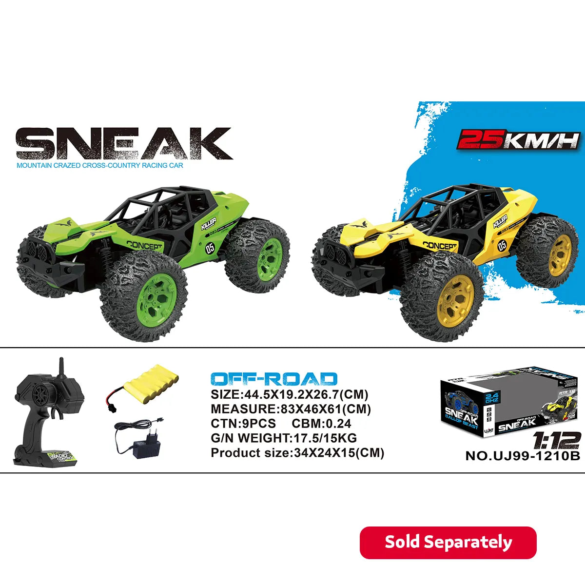 1:12 High-Speed Off-Road Vehicle 2.4g (Including Electricity) 25km/H 6yrs+