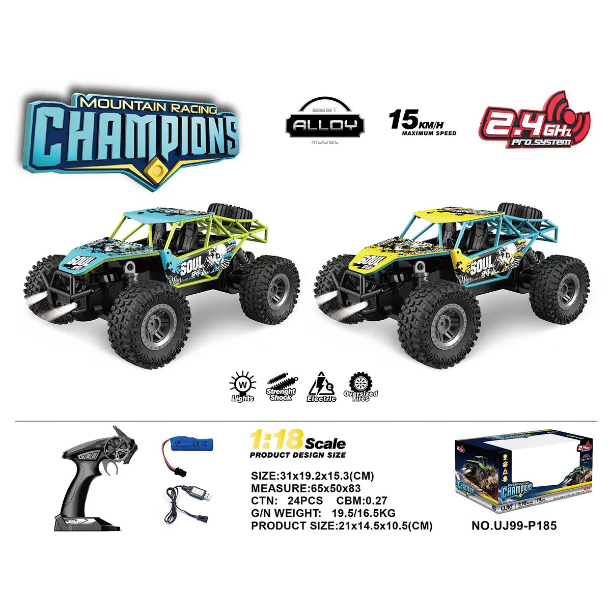 1:18 High-Speed Off-Road Soul Sped Vehicle 15km/H 2.4g (Lighting) (Including Electricity) 8+