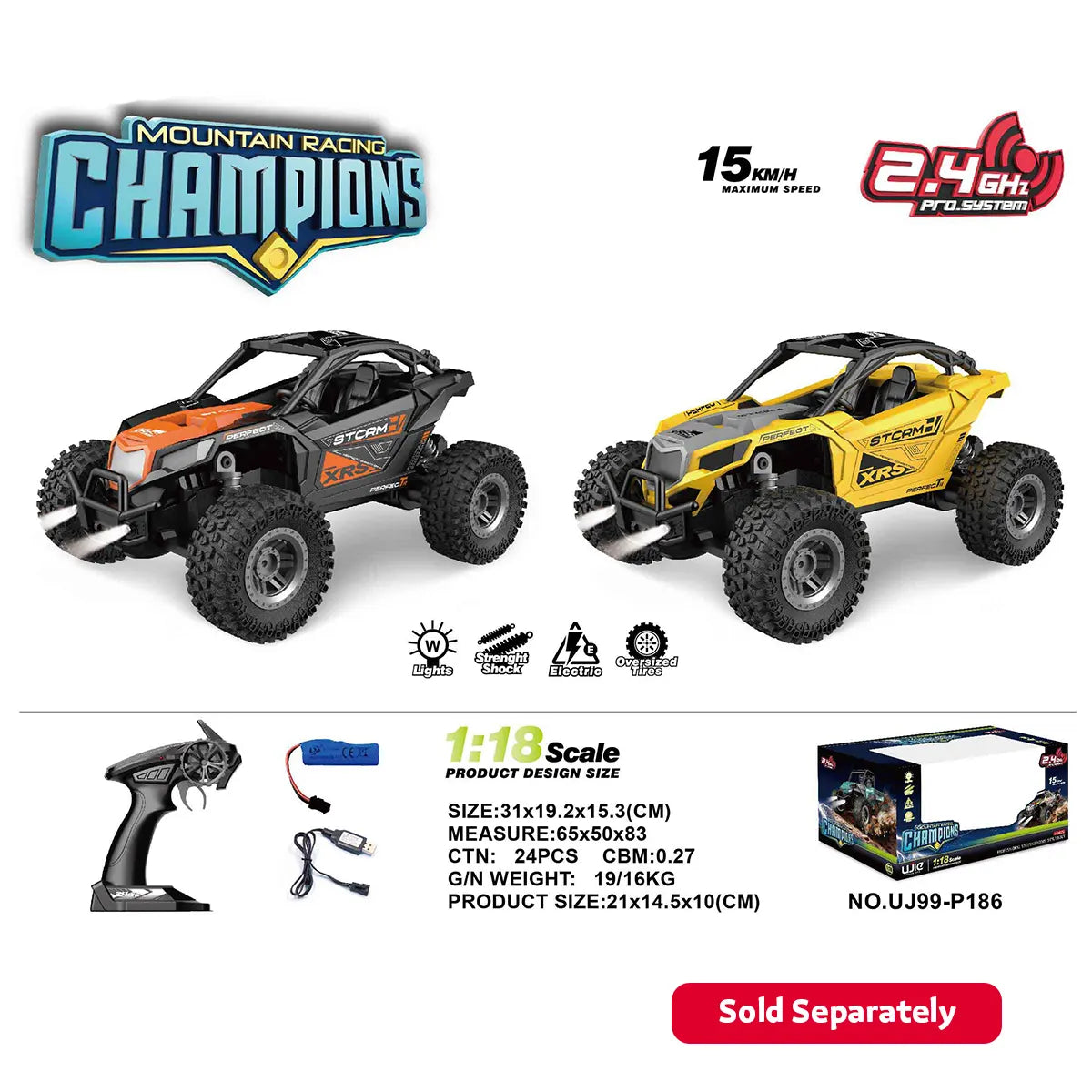 R/C 1:18 High-Speed Off-Road Storm Vehicle 15km/H 2.4g (Lighting) (Including Electricity) 8+