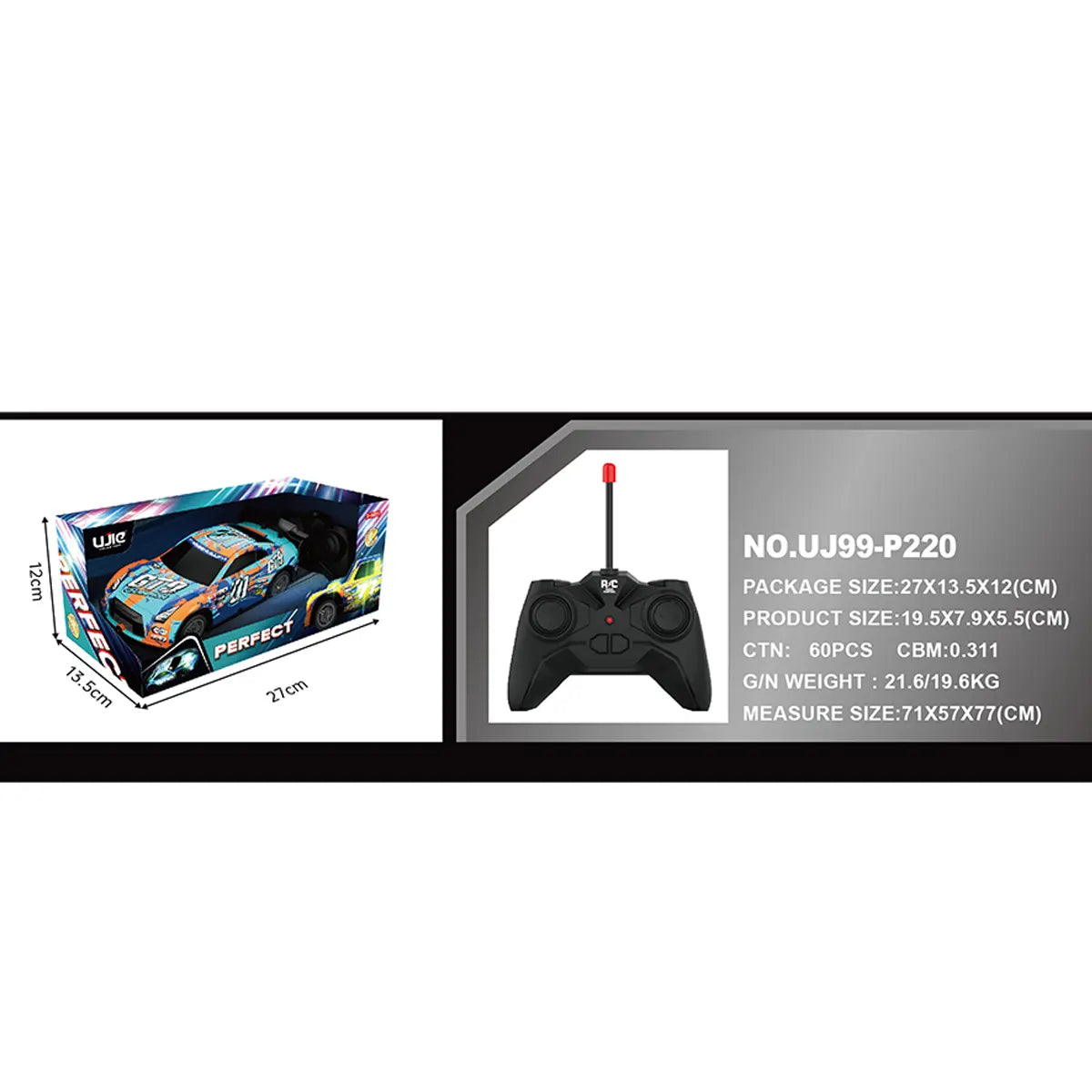 R/C 1:22 Four-Way Light Racing Car 3yrs+