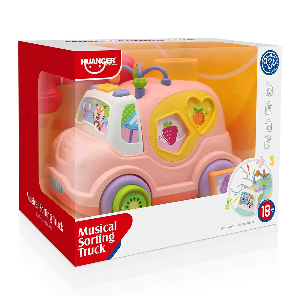Cartoon Building Block Car (Pink)18+ - Kiddy Zone