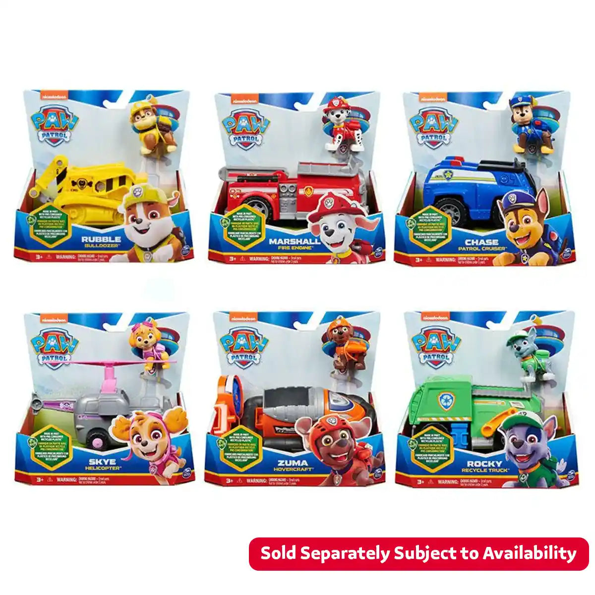 Paw Patrol Basic Vehicle Sustainable Asst - Kiddy Zone