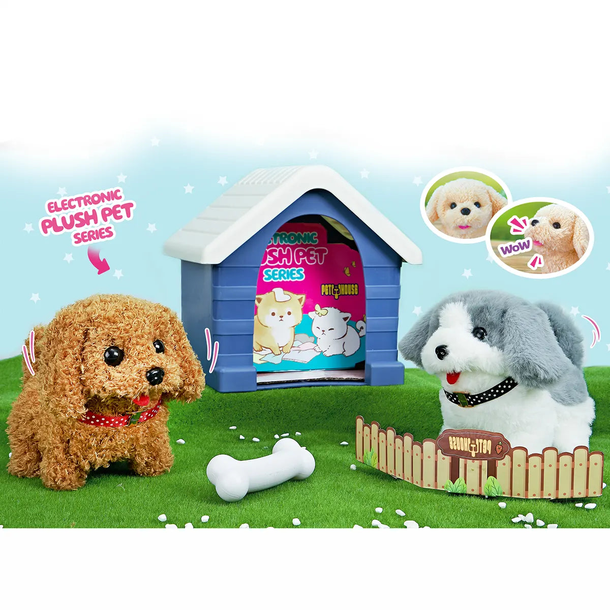 B/O Plush Pet Puppies With Accessories 3yrs+ MC-1002