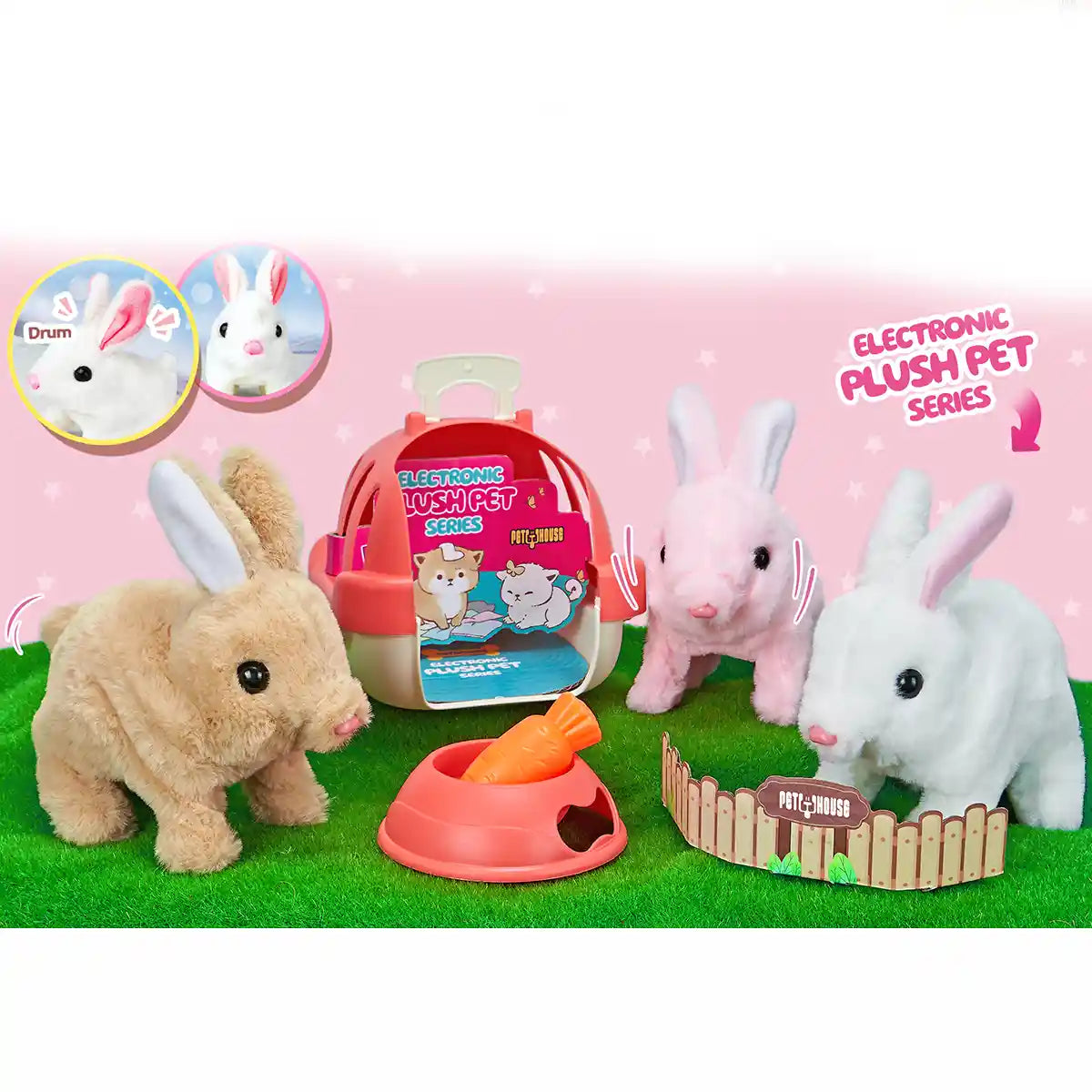 B/O Plush Pet Rabbit Toy With Accessories 3yrs+ - MC-1016