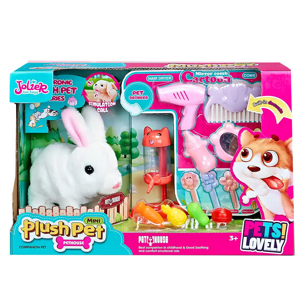 B/O Plush Pet  Bunny Toys With Accessories 3yrs+ MC-1029 - Kiddy Zone