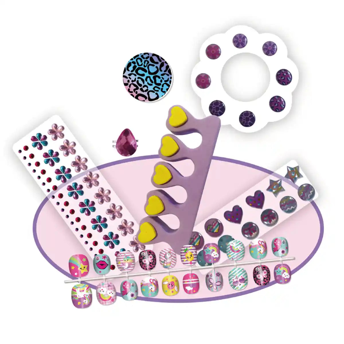 Engaging Nail Art, Ring & Stick-on Earrings