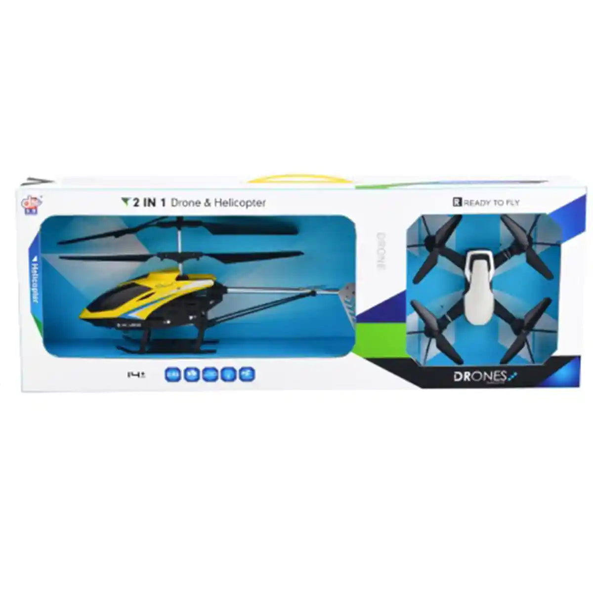 2.4g Drone + helicopter 2 in 1 packing with 1 controller