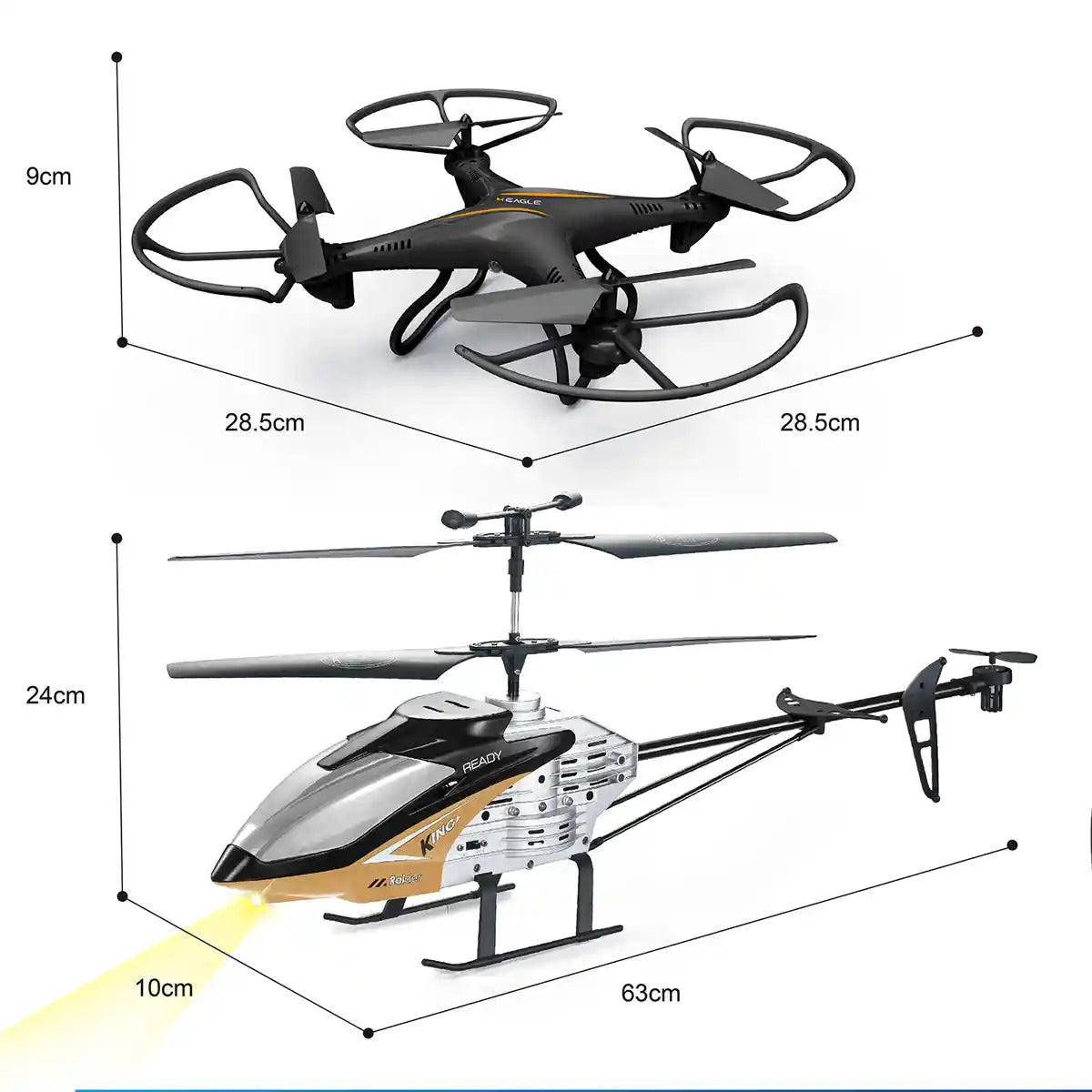 2.4g Drone + helicopter 2 in 1 packing with 1 controller DH8003D+X33