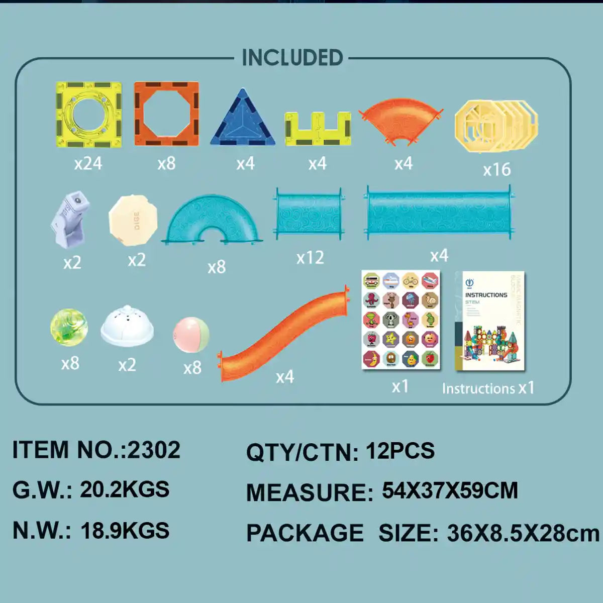 Magic Magnetic Paradise (Magnetic Light Ball Track Building Block) 110pcs Barrel 3yrs