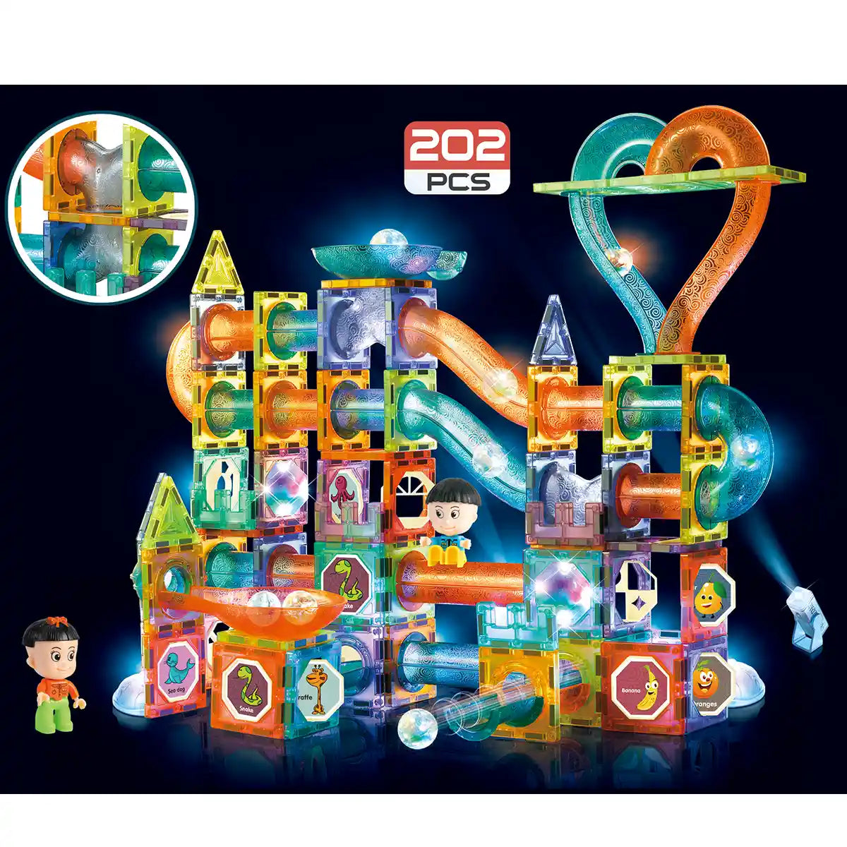 Magic Magnetic Paradise (Magnetic Light Ball Track Building Blocks) 202pcs 3yrs