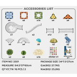 105PCS Jade Diamond Magnetic Plates - Ball Track (Light Version) 3YRS+