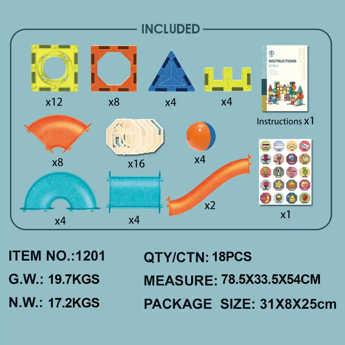 Magic Magnetic Paradise (Magnetic Ball Track Building Block) 66pcs 3yrs+