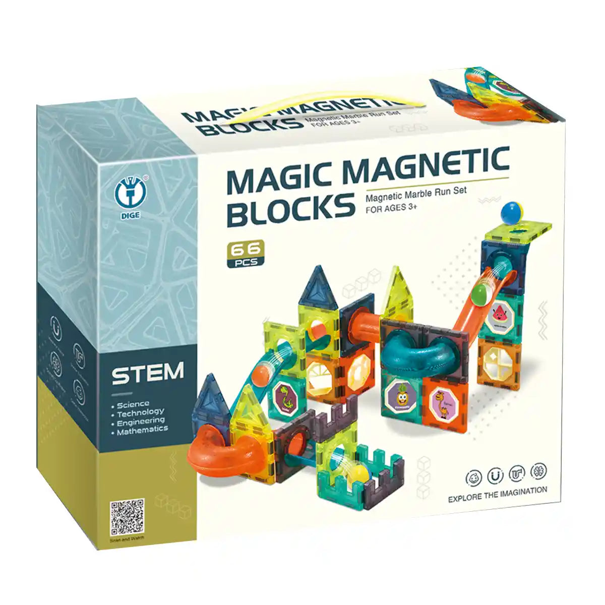 Magic Magnetic Paradise (Magnetic Ball Track Building Block) 66pcs 3yrs+