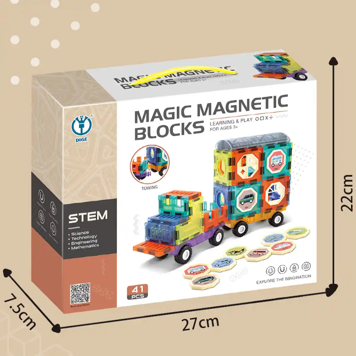 Magic Magnetic Paradise (Color Window Magnetic Chip Building Blocks) 41pcs 3yrs+