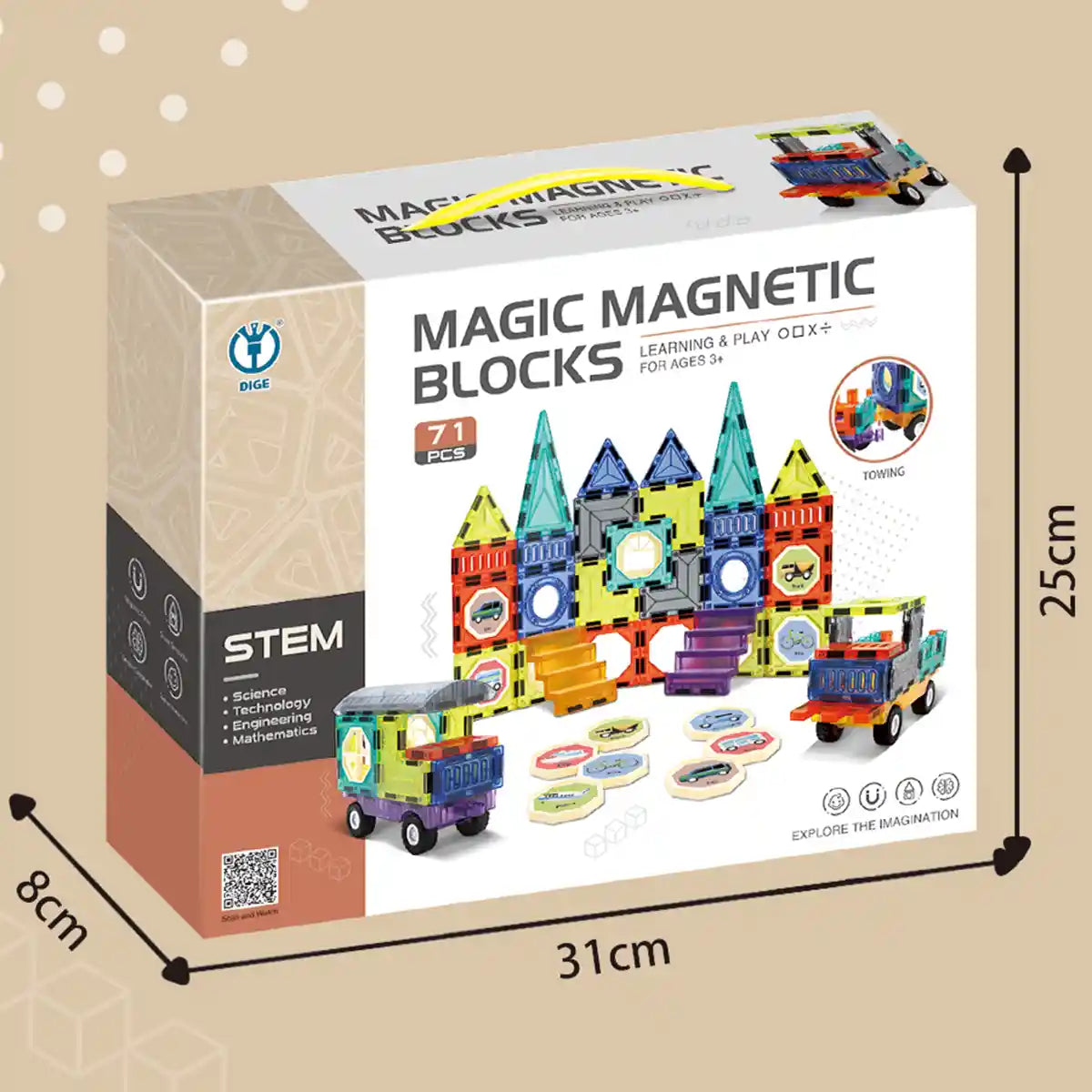 Magic Magnetic Paradise (Color Window Magnetic Chip Building Blocks) 71pcs 3yrs+