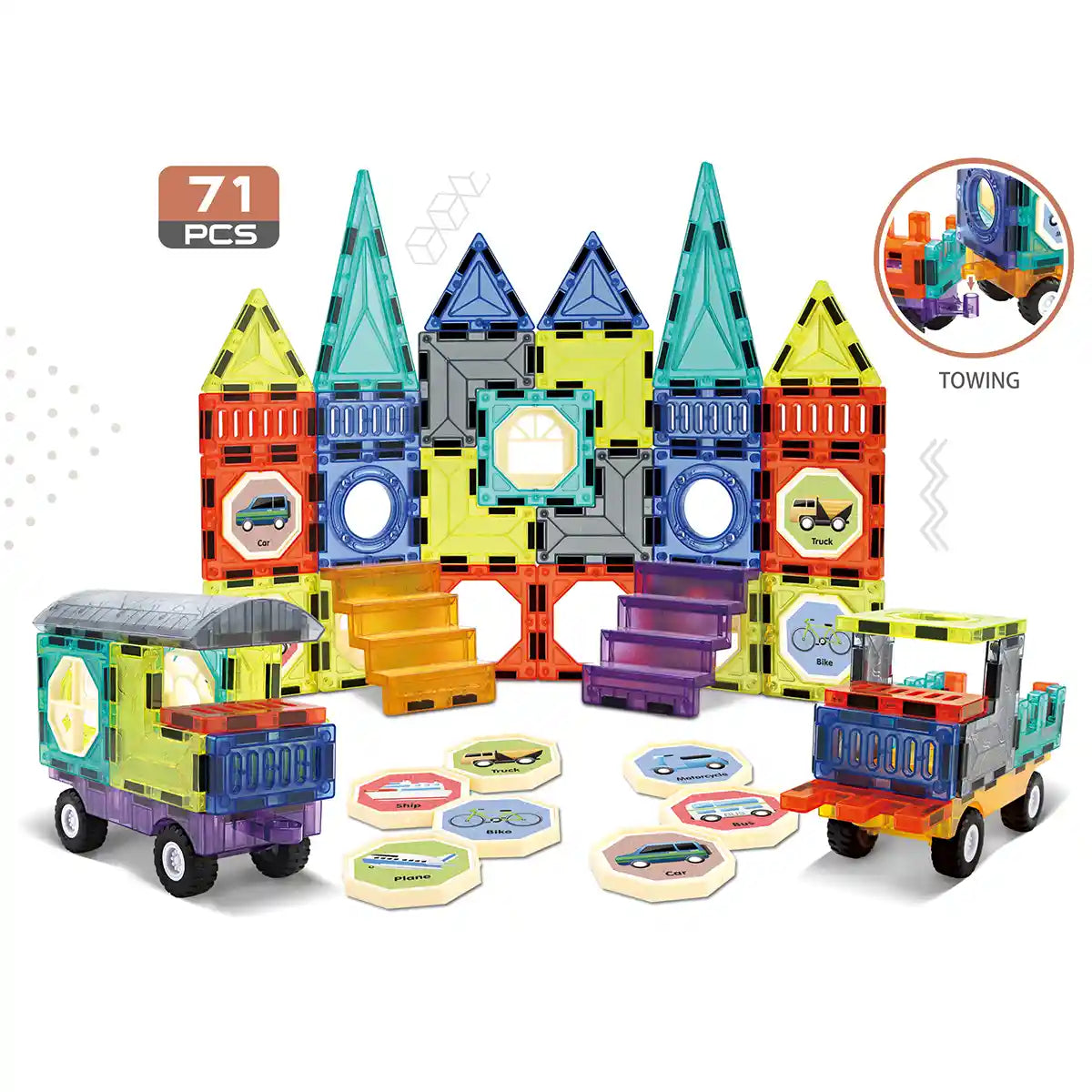 Magic Magnetic Paradise (Color Window Magnetic Chip Building Blocks) 71pcs 3yrs+