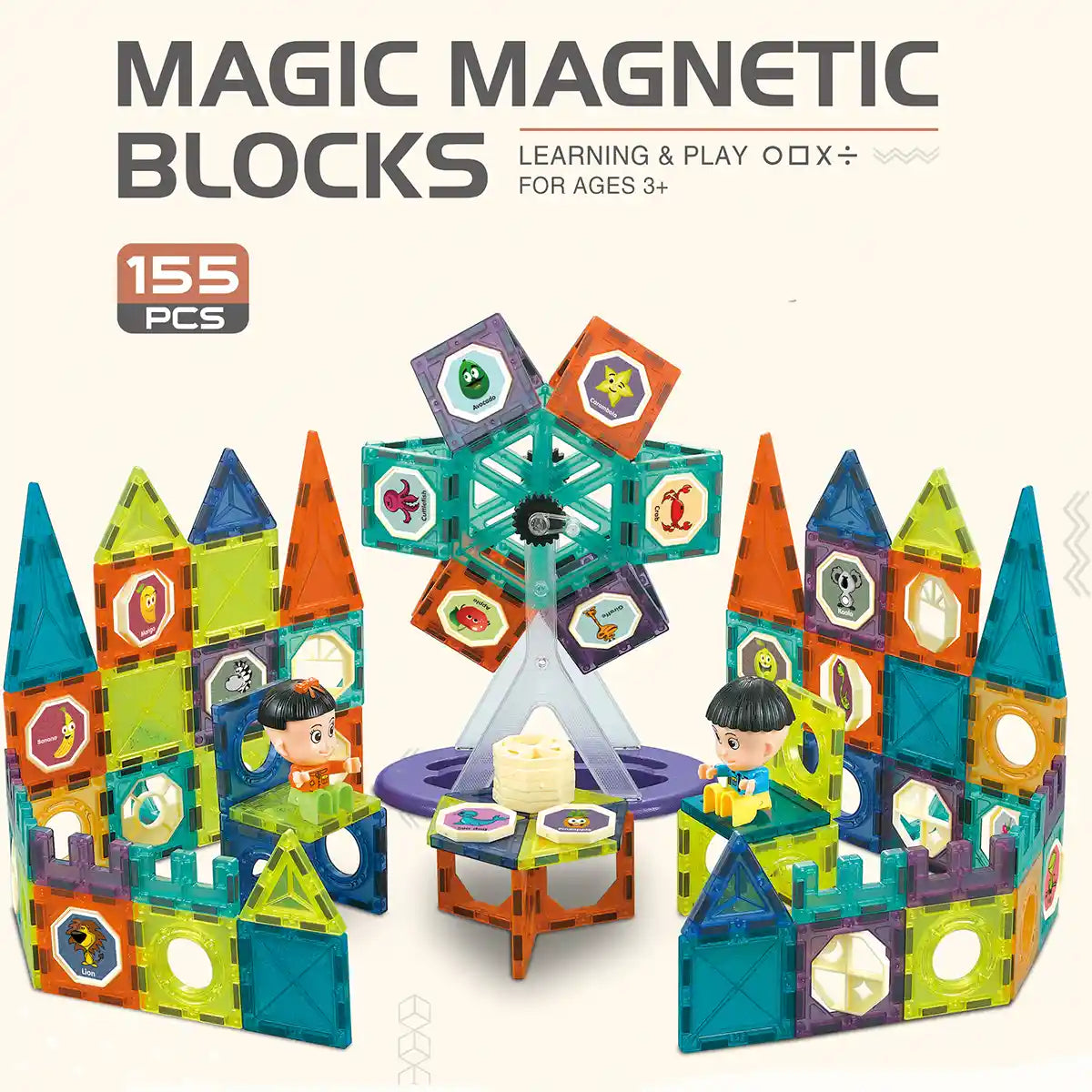 Magic Magnetic Paradise (Color Window Magnetic Chip Building Blocks) 155pcs 3yrs+