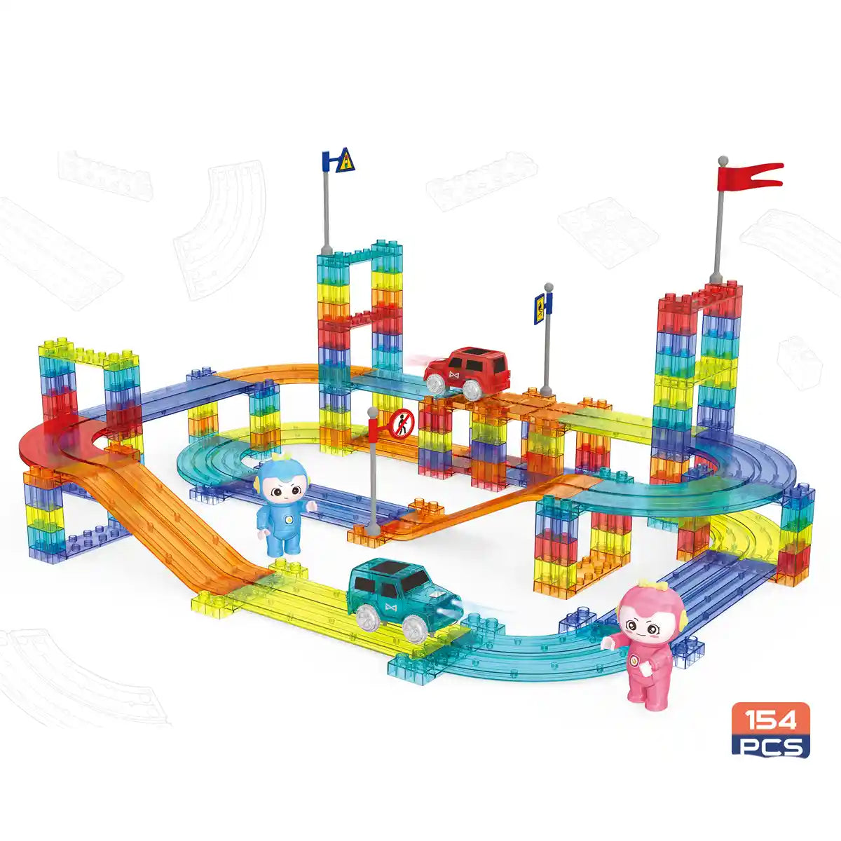 154pcs magnetic blocks for rail car 3YRS