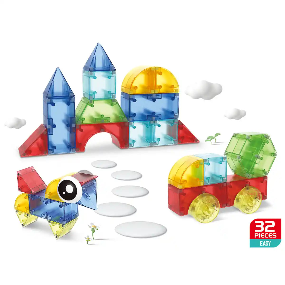 32Pcs Puzzle Magnetic building blocks 3YRS+