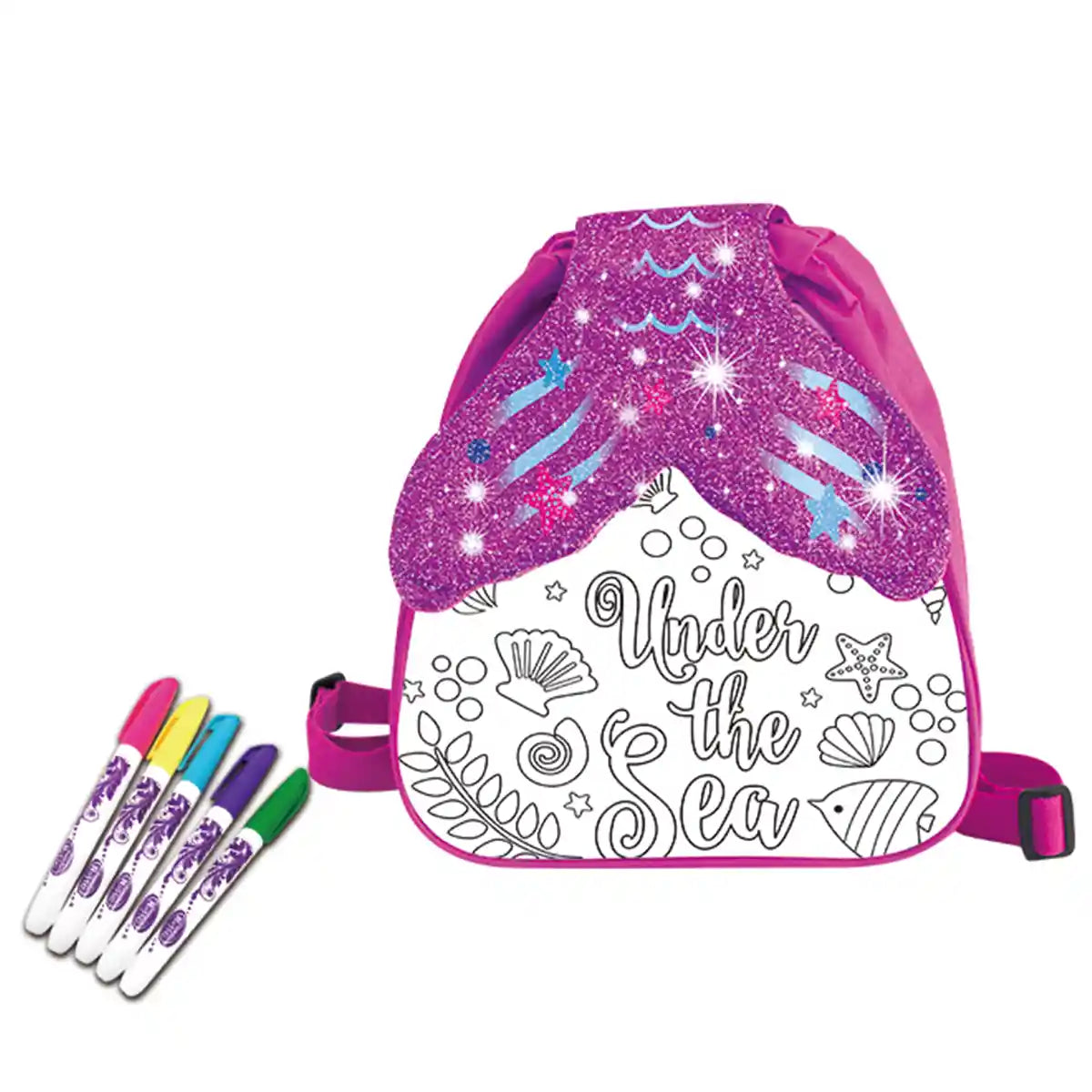 Mermaid Diy Painted Watercolor Backpack (5-Color Washable Pen) 6yrs+