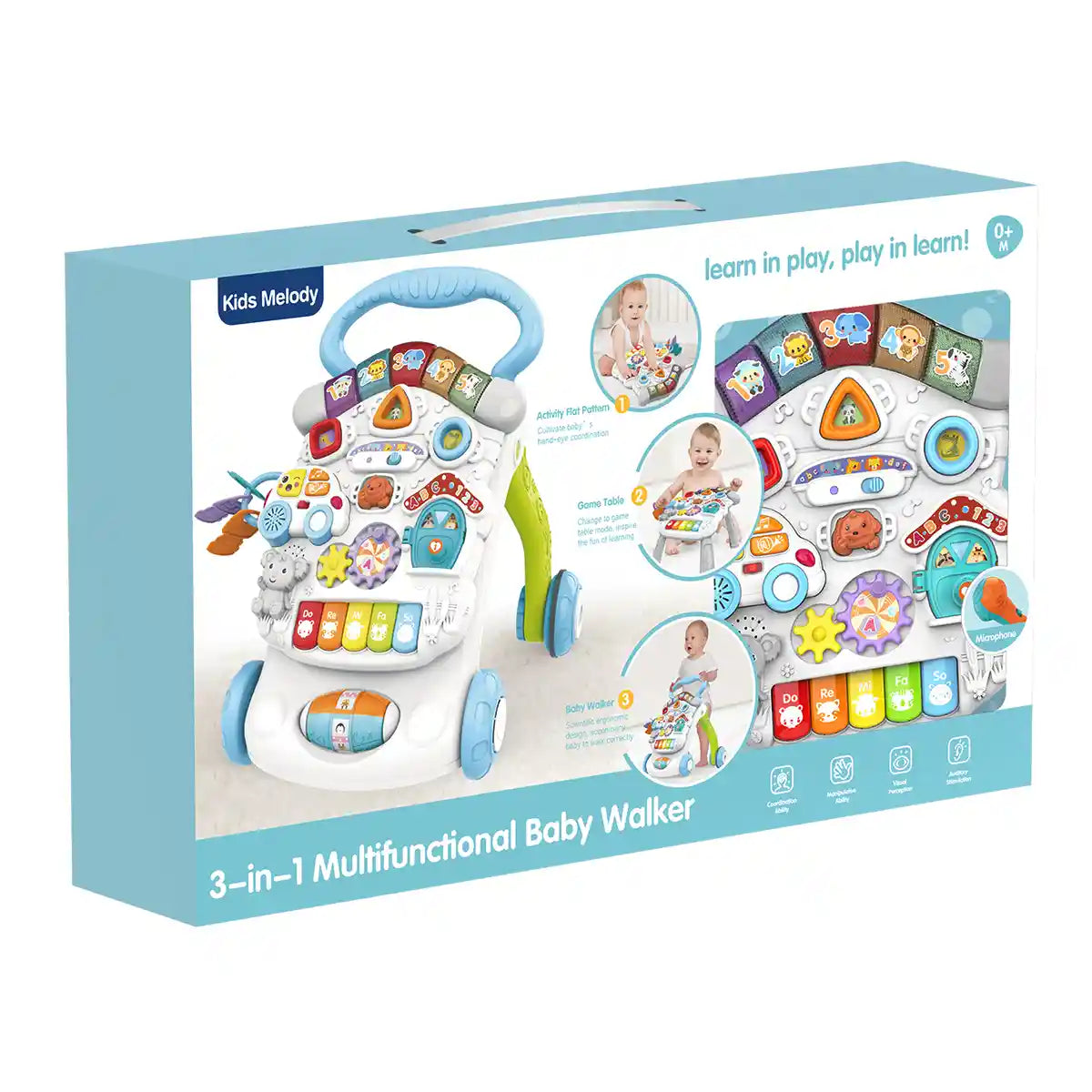 3-In-1 Multifunctional Baby Walker (Charging Version) 18m+