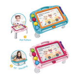 Puzzle Magnetic Color Painting Board with 12 Color Copy Cards (Blue and Pink) 0M+