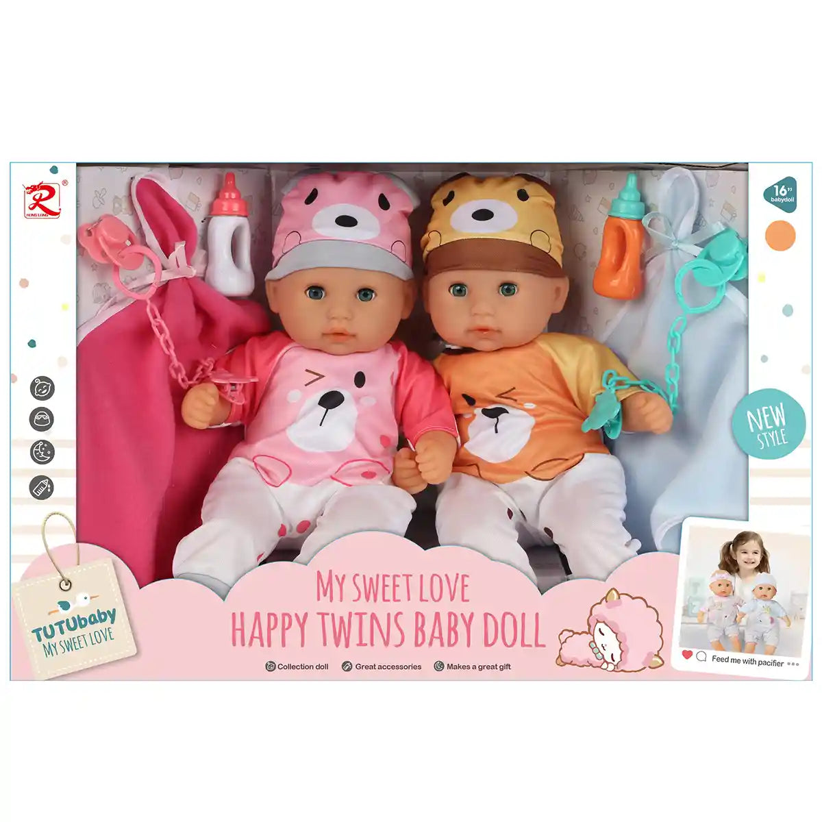 Tutu 16 inch cotton body doll - 6562 - Kiddy Zone