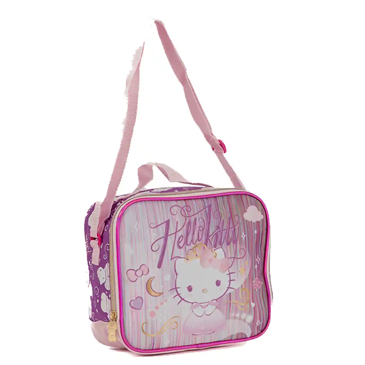 HELLO KITTY Trolley Bag 2 Main Compartments and 2 Side Pockets 16" W/ LUNCH BAG & PENCIL CASE