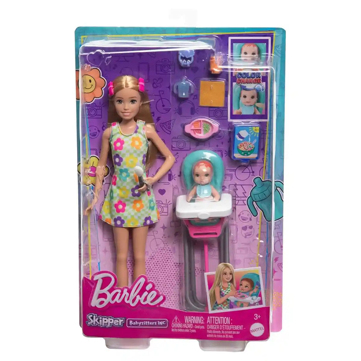 Barbie Skipper Babysitters Inc. Doll and Playset - Feeding Baby (Blonde) - Kiddy Zone